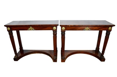 Lot 1507 - Pair of George IV mahogany console tables