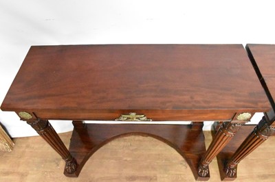 Lot 1507 - Pair of George IV mahogany console tables