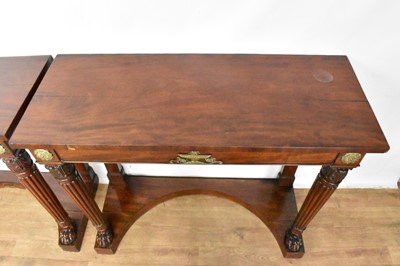 Lot 1507 - Pair of George IV mahogany console tables