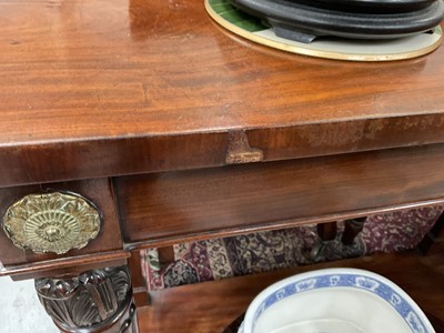 Lot 1507 - Pair of George IV mahogany console tables