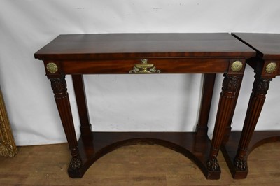 Lot 1507 - Pair of George IV mahogany console tables