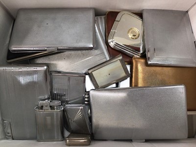 Lot 362 - Collection of plated cigarette cases and lighters