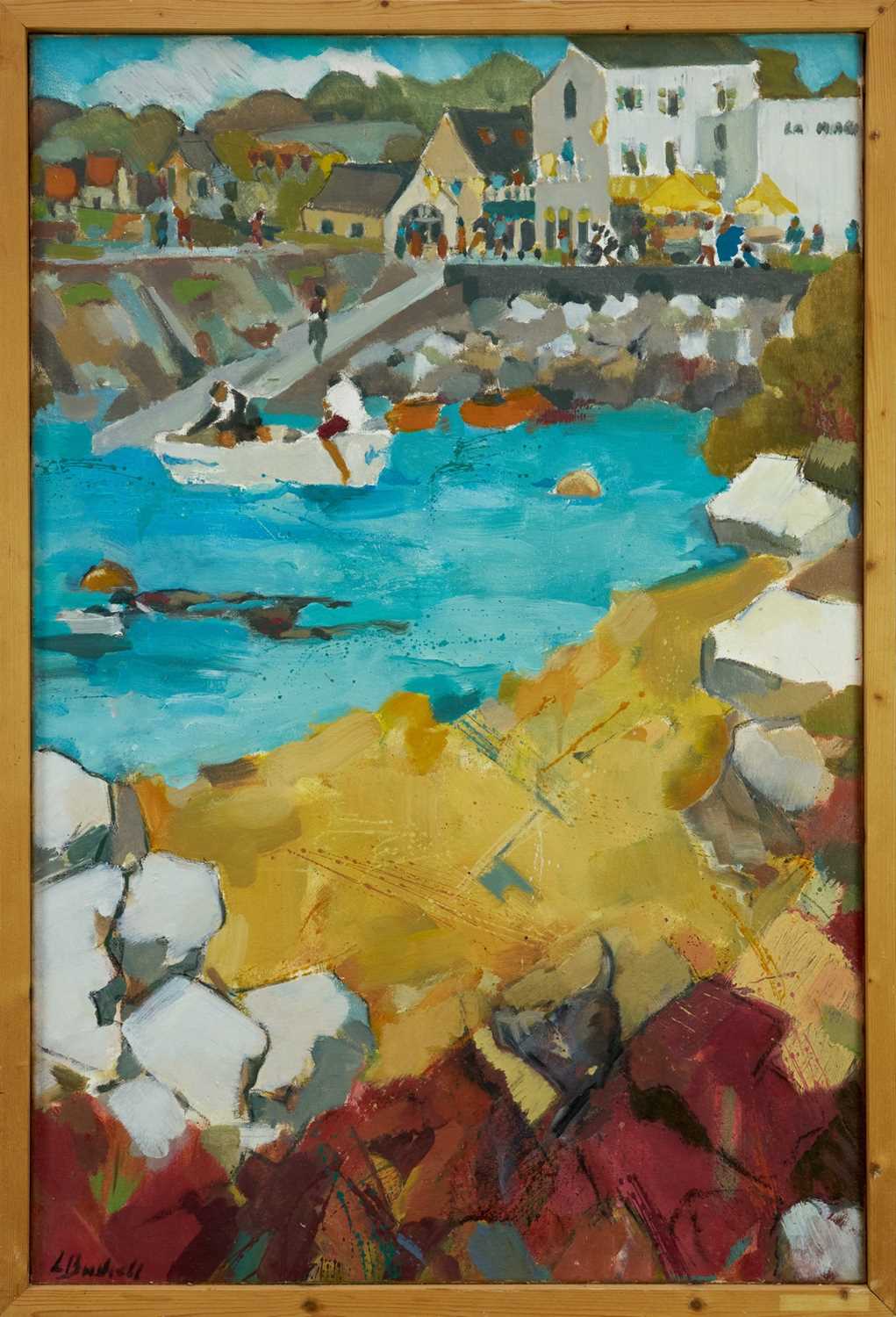 Lot 1311 - Lynn Bushell (b.1946) oil on canvas - The Slipway Carteret, signed, 91cm x 61cm, framed
