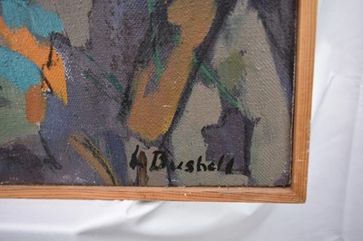 Lot 1312 - Lynn Bushell (b.1946) oil on canvas - Autumn Landscape, signed, 85cm x 80cm, framed