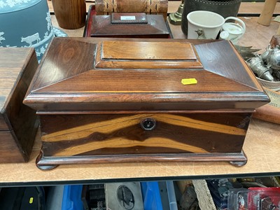 Lot 484 - Large 19th century sarcophagus tea caddy (lacking interior)