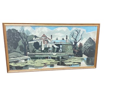 Lot 743 - Cliff Rowe oil on board entitled The Old House in gilt frame