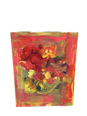 Lot 606 - Annelise Firth (b.1961) oil on canvas - Abstract of flowers, signed verso, unframed