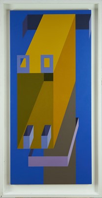 Lot 1199 - Ron Sims (1944-2014) acrylic on canvas - Untitled, 122cm x 57cm, framed