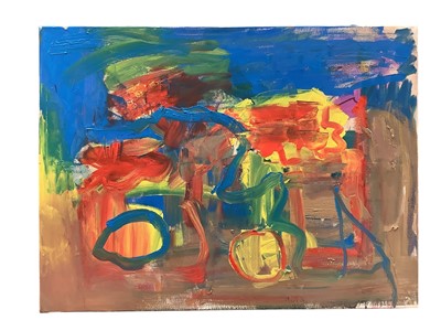 Lot 605 - Annelise Firth (b.1961) oil on canvas - Cyclist, signed verso, unframed