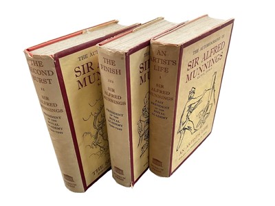 Lot 1740 - Alfred Munnings, set of three autobiographies,...