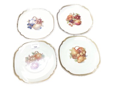 Lot 768 - Set of eight German porcelain plates with fruit decoration