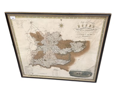 Lot 620 - 19th century map of the county of Essex by C & I Greenwood in glazed frame.