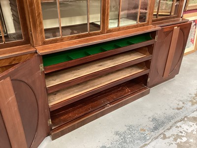 Lot 1481 - Regency mahogany and boxwood strung breakfront bookcase