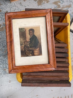 Lot 532 - A box of prints in maple frames