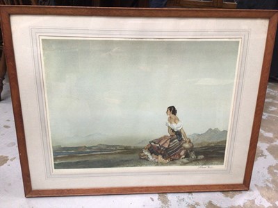 Lot 530 - Sir William Russell Flint signed print of a seated women, in glazed frame