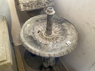 Lot 1558 - Antique lead garden fountain, the circular bowl with putti support on circular base.