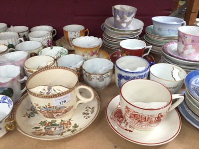 Lot 770 - Large collection of moustache cups and saucers