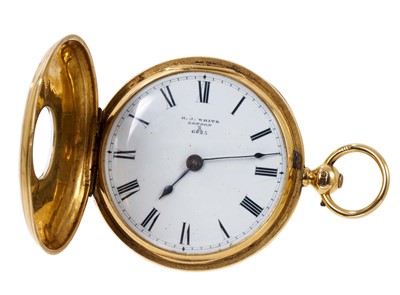 Lot 652 - Victorian 18ct gold cased half hunter pocket watch by White, London