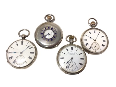 Lot 655 - Four various 19th century silver cased pocket watches