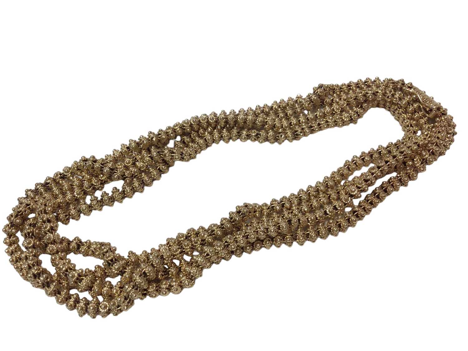 Lot 598 - 9ct gold long chain