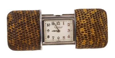 Lot 650 - Art Deco silver travelling / purse watch by Gubelin