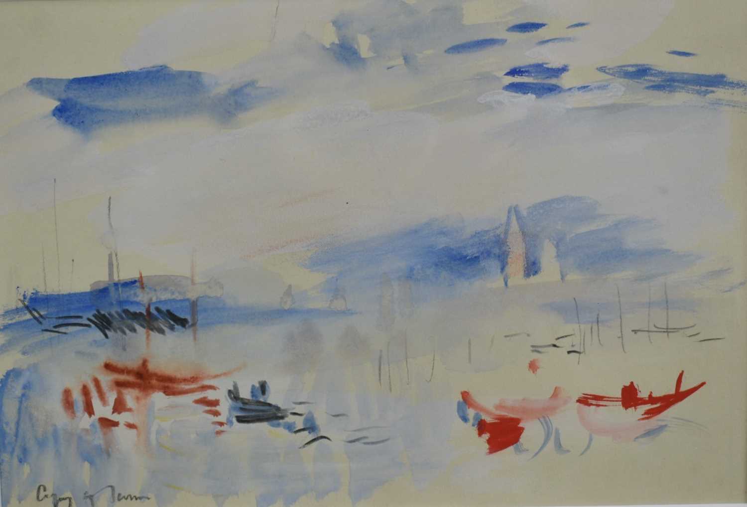 Lot 1276 - Robert G. D. Alexander (1875-1945) watercolour after Turner - Venice, inscribed, 18cm x 27cm, in glazed frame
