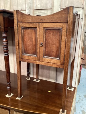 Lot 1219 - 19th century mahogany bedside cupboard with pierced gallery