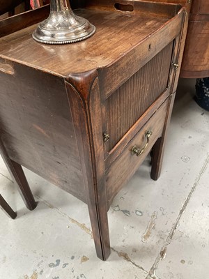 Lot 1542 - Rare pair of George III mahogany bedside cupboards