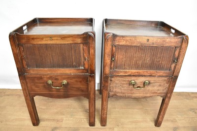 Lot 1542 - Rare pair of George III mahogany bedside cupboards