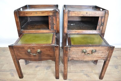 Lot 1542 - Rare pair of George III mahogany bedside cupboards