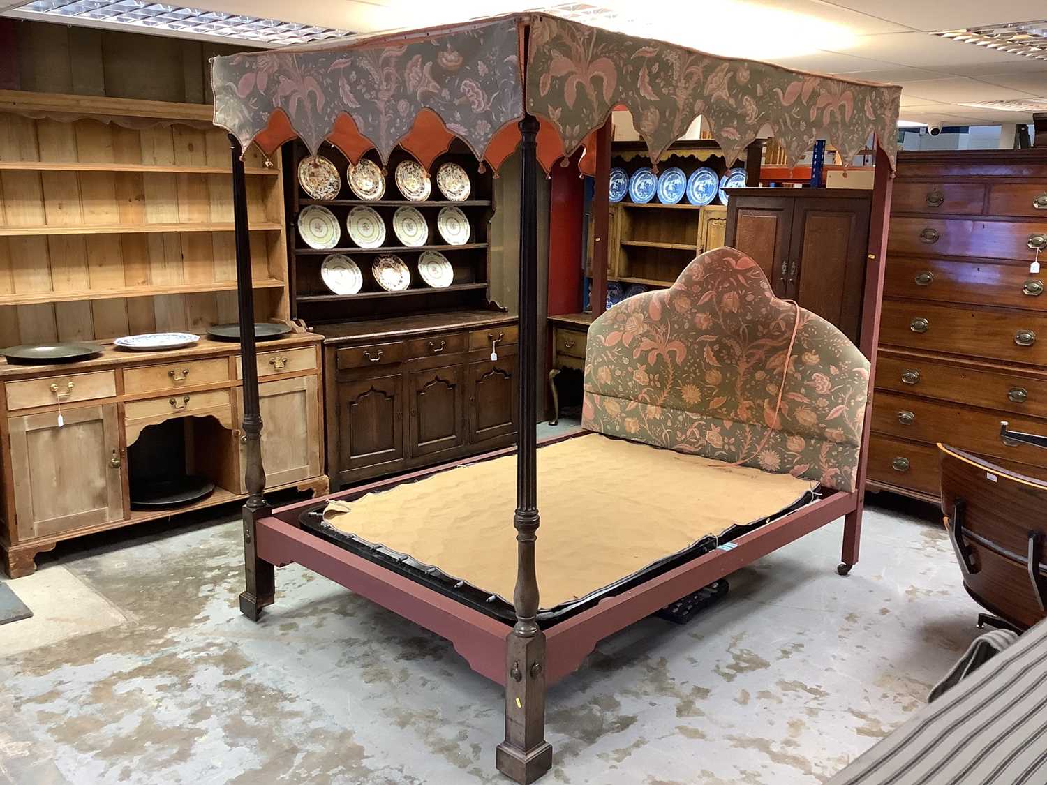 Lot 1541 - 19th century mahogany four poster bed