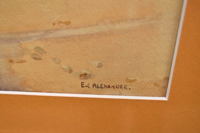 Lot 1280 - Effie Alexander, nee Fletcher, two watercolours - The Twizzle, Walton on the Naze, one signed with her maiden name the other her married name, together with another oil and watercolour - The Naze,...