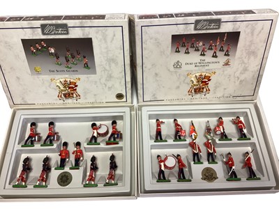 Lot 1870 - Britains boxed selection Scots Guard 10 piece band 8305, Duke Wellingtons 5803