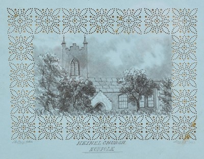 Lot 1243 - S. E. Stacy, mid 19th century, pair of pencil drawings - Hethel Church and Wreningham Church, Norfolk, signed, dated May and July 1842 and titled in pencil, 15.5cm x 20cm, in original gilt frames