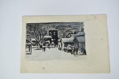 Lot 1289 - Fid Harnack (1897-1983) collection of twelve sketchbook works in watercolour and pencil, mostly coastal views, some signed, dated late ‘50’s and early 60’s