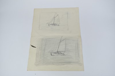 Lot 1289 - Fid Harnack (1897-1983) collection of twelve sketchbook works in watercolour and pencil, mostly coastal views, some signed, dated late ‘50’s and early 60’s