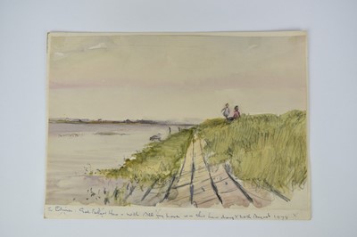 Lot 1289 - Fid Harnack (1897-1983) collection of twelve sketchbook works in watercolour and pencil, mostly coastal views, some signed, dated late ‘50’s and early 60’s