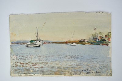 Lot 1289 - Fid Harnack (1897-1983) collection of twelve sketchbook works in watercolour and pencil, mostly coastal views, some signed, dated late ‘50’s and early 60’s