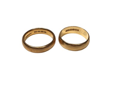 Lot 8 - Two 22ct gold wedding rings