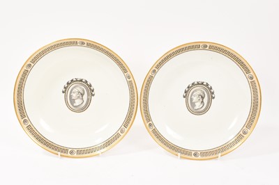 Lot 224 - A pair of Vienna saucer dishes, painted in Neo-Classical style, circa 1780, 23cm diameter