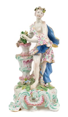 Lot 209 - 18th century Bow porcelain figure of Flora