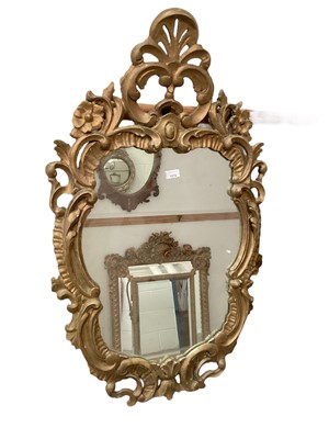 Lot 1173 - 19th century continental gilt wall mirror