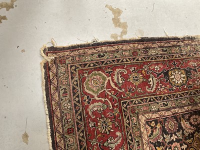 Lot 1576 - Good early Persian Bijar carpet, with allover floral knotwork on midnight blue ground, 400 x 300cm