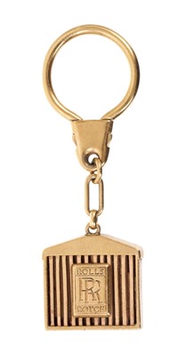 Lot 569 - 9ct gold Rolls Royce key ring, the solid gold fob in the form of the iconic Rolls Royce radiator grille, sponsor's mark JG&as, Birmingham 1972, 74mm.