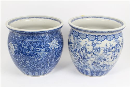 Lot 100 - Two late 19th century Japanese blue and white...