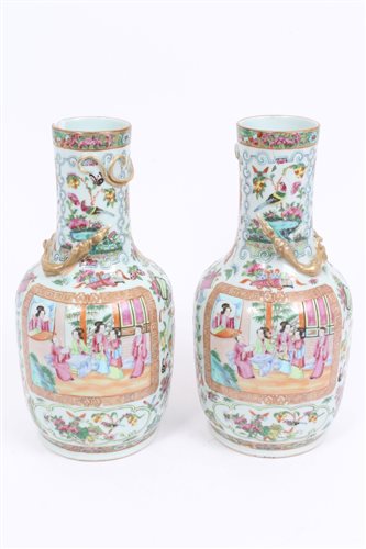 Lot 101 - Pair of 19th century Cantonese famille rose...