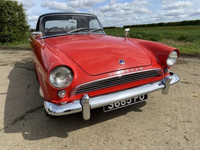Lot 4 - 1960 Sunbeam Alpine sports convertible, 1600cc engine, manual gearbox with overdrive, reg. no. 3685 PU, chassis no., B9101624
