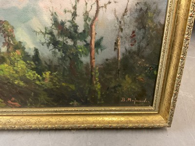 Lot 156 - B. Majumdar, 20th Century Indian School, oil on canvas, Himalayan landscape, signed, 41 x 56cm, framed