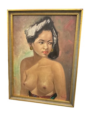 Lot 155 - Igor Talwinski (1907-1983) oil on board, Burmese girl, signed, 58 x 43cm, framed