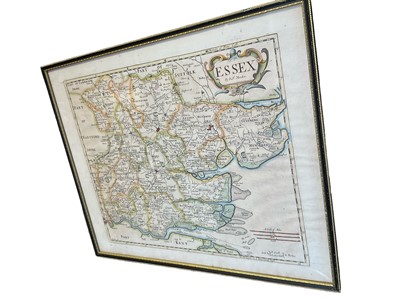 Lot 170 - Robert Morden, 18th century hand tinted engraved map of Essex